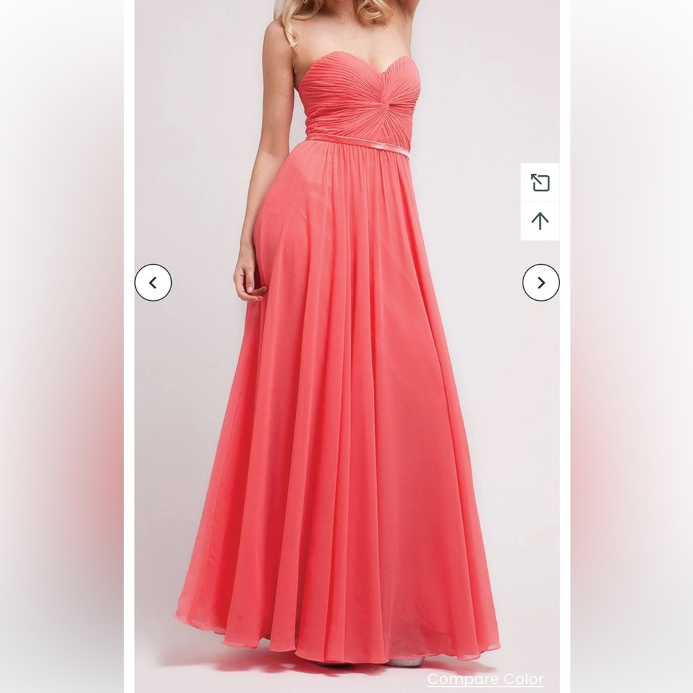 Stunning full length coral Dress by Cinderella Divine
